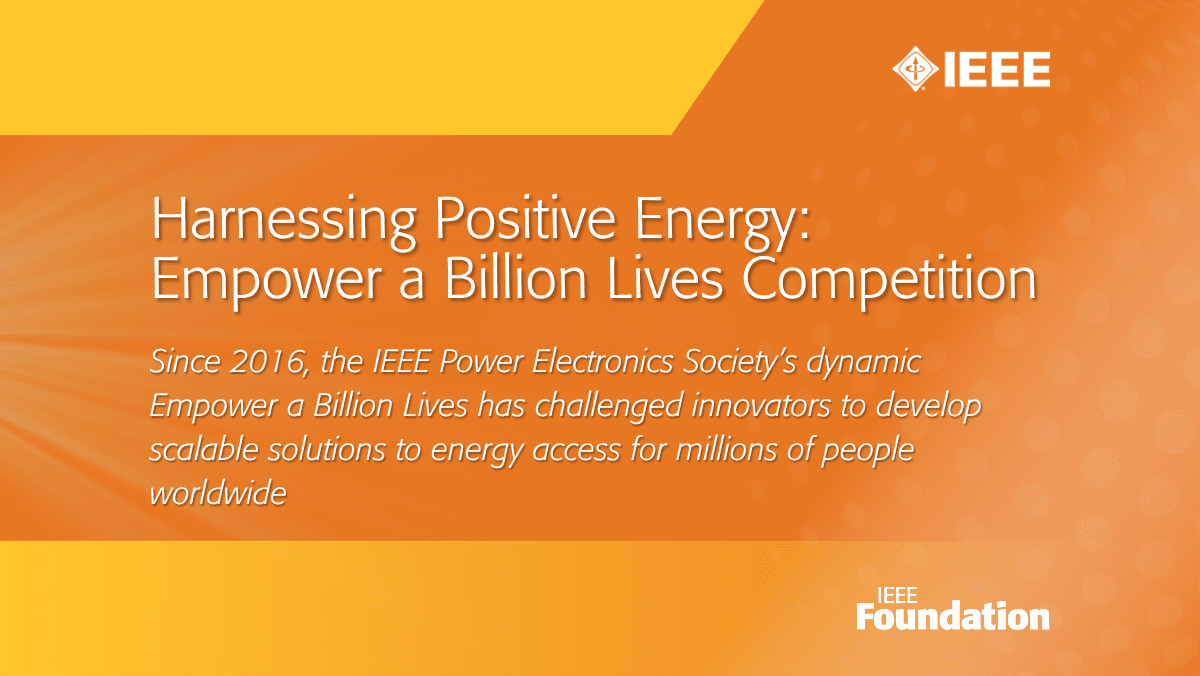 Harnessing Positive Energy: Empower a Billion Lives Competition