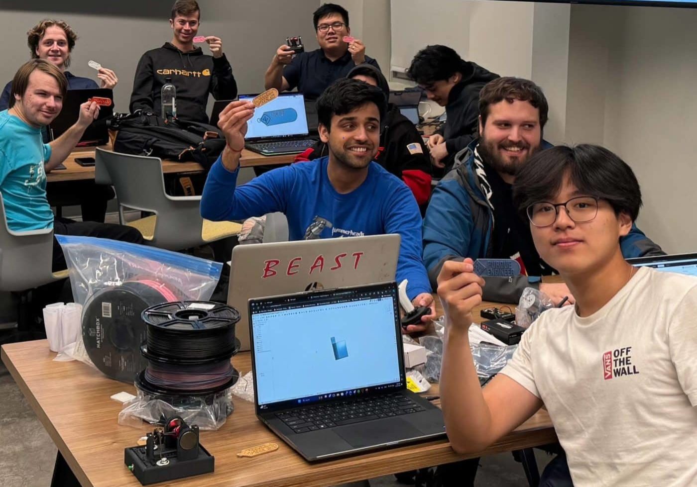 PNW Grant Photos Group Students at Purdue University Northwest attended the IEEE-HKN Nu Theta 3-D Printing Fundamentals Workshop